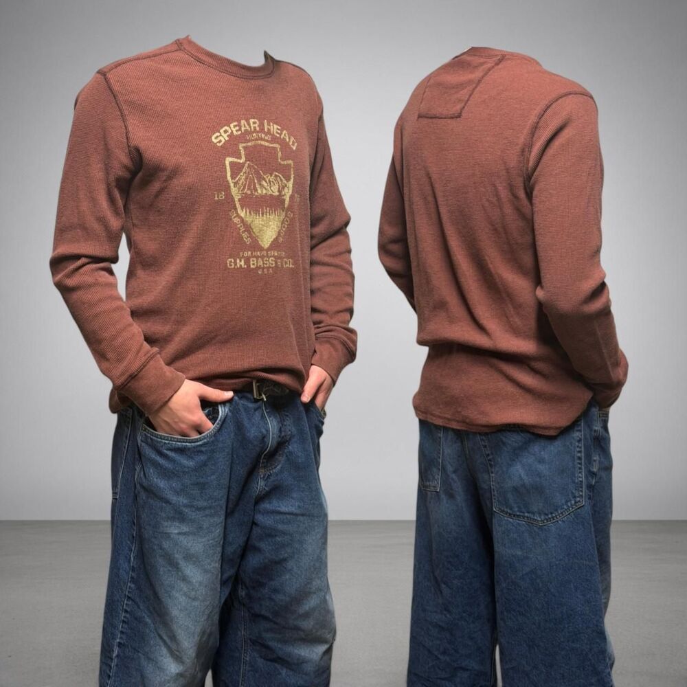 Gh-bass Men's Burgundy and Brown Shirt